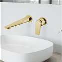 Napoli Polished Gold Single Handle Wall Mount Bathroom Sink Faucet