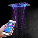 Texas Ceiling Mount Rainfall Waterfall Phone and Remote LED Light Control Showerhead