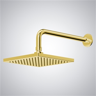 Brushed Gold Square Rainfall Shower Head