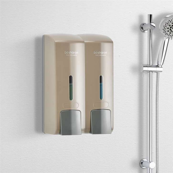 Fontana Sierra Brown Dual Chamber Wall Mount Manual Liquid Hand Soap Dispenser