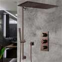 Light Oil Rubbed Bronze Waterfall & Rainfall Shower Set With Handheld Shower