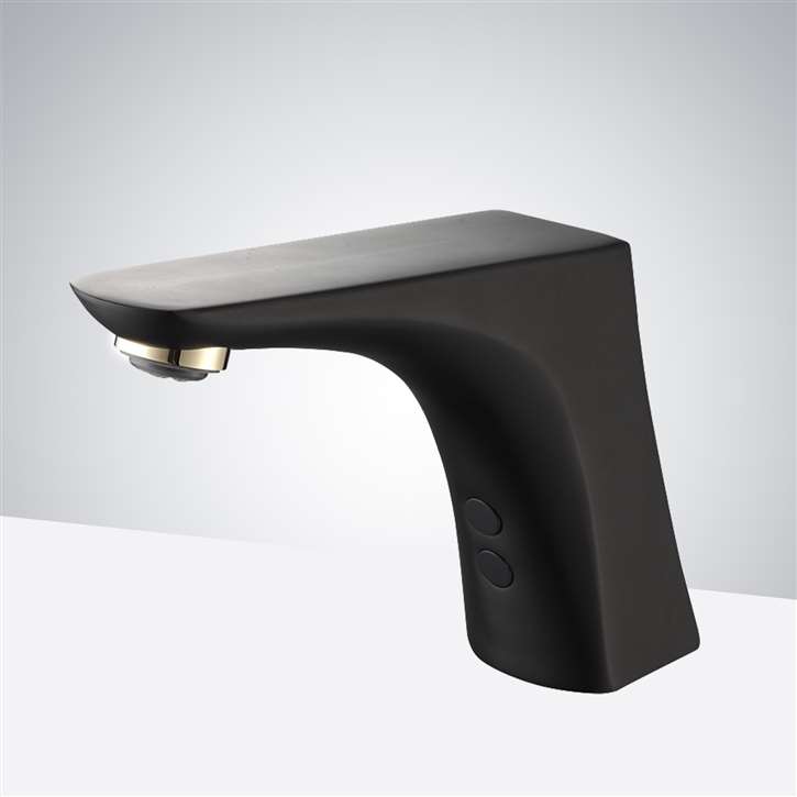 Fontana Commercial Automatic Infrared Black Deck Mount Touch Free Sensor Faucet