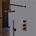 Thermostatic Light Oil Rubbed Bronze Rainfall Shower Set With Handheld Shower