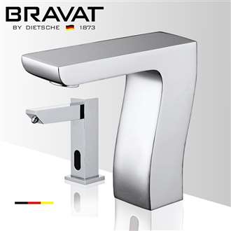 Fontana Bravat Windowless Capacitive Touch Commercial Automatic Motion Sensor Faucet in Chrome with Matching Automatic Soap Dispenser for Restrooms