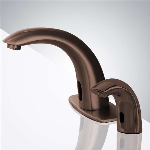Fontana Cana Motion Touchless Sensor Faucet & Automatic Liquid Foam Soap Dispenser For Restrooms In Light Oil Rubbed Bronze Finish
