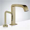 Fontana Commercial Hands-free Automatic Sensor Faucet and Touchless Liquid Soap Dispenser in Brushed Gold Finish