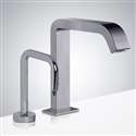 Fontana Commercial Hands Free Automatic Sensor Faucet and Touchless Liquid Soap Dispenser in Chrome Finish