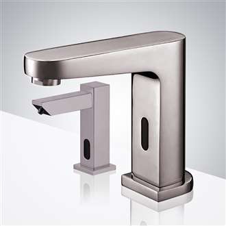 Fontana Touchless Basin Automatic Commercial Brushed Nickel Sensor Faucet with Matching Soap Dispenser for Restrooms