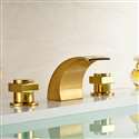 Vienna Double Handle Gold Finish Bathtub Faucet
