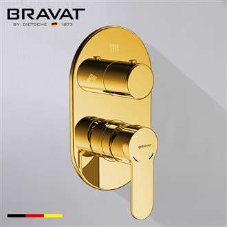 Bravat Shower Valve Mixer 2-Way Concealed Wall Mounted In Gold