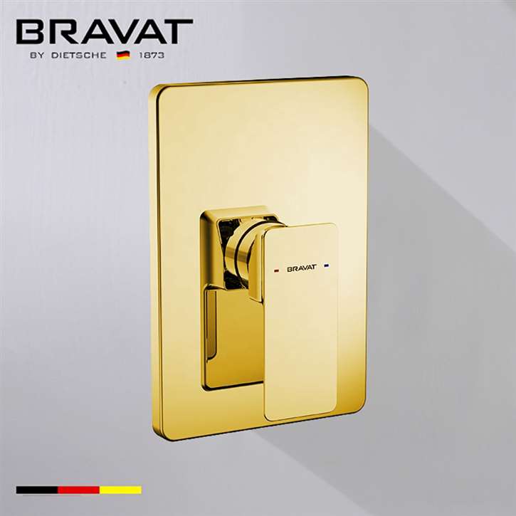 Bravat Polished Gold Wall Mounted Shower Valve Mixer