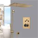 Brushed Gold Waterfall & Rainfall Shower Set With Handheld Shower
