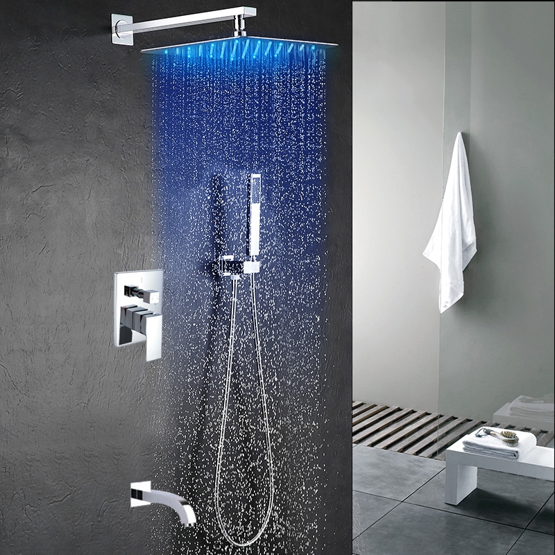 Stainless Steal LED Shower Panel with Hand Held Shower