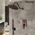 Bravat Shower Set With Valve Mixer 2-Way Concealed Wall Mounted In Light Oil Rubbed Bronze