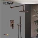 Bravat Light Oil Rubbed Bronze Wall Mounted Shower Set With Valve Mixer 3-Way Concealed
