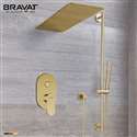 Brushed Gold Waterfall & Rainfall Shower Set With Handheld Shower