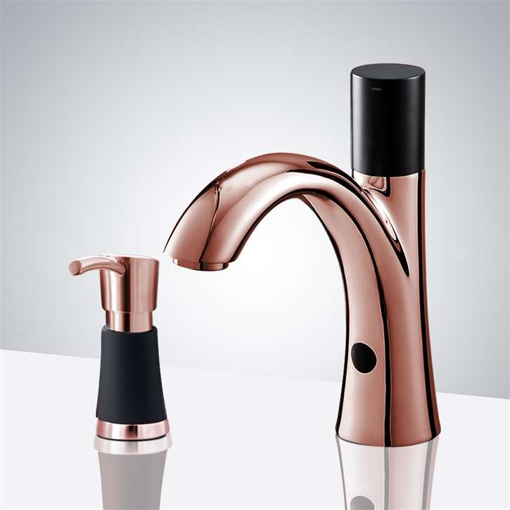 Fontana Rose Gold Sensor Faucet and Soap Dispenser