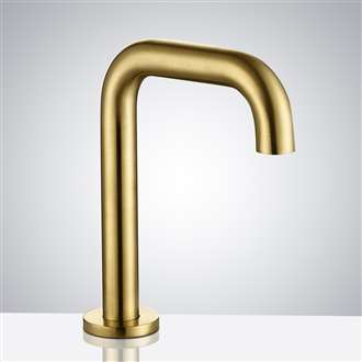 Fontana Commercial Deck Mount Brushed Gold Automatic Sensor Hands Free Faucet