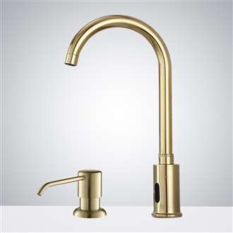 Fontana Commercial Automatic Gold Motion Sensor Faucet & Manual Soap Dispenser