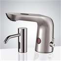 Fontana Cancun Commercial Thermostatic Sensor Faucet & Sensor Soap Dispenser in Brushed Nickel