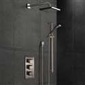 FontanaShowers Atlanta Brushed Nickel Rainfall Shower Set With 3 Way Mixer