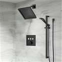 Fontana Wall Mount Square Shower Head With Touch Button Thermostatic 3-Way Concealed Brass Mixer  Shower Set
