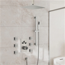 Fontana Nevers Brushed Nickel Shower Set With Body Jets