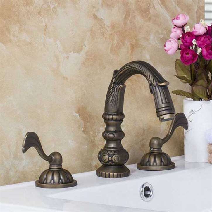 Veneto Brass Deck Mount Antique Bronze Bathroom Faucet