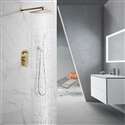 Fontana Dax Brushed Gold Wall Mount Rainfall Shower Set