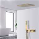 Fontana Cholet Brushed Gold 10'' Recessed Rainfall Shower Head  Bathroom Shower Set