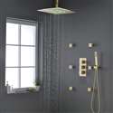Fontana Verona Brushed Gold Bathroom Thermostatic Shower System Set