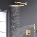 Fontana Chatou Brushed Gold Bathroom Thermostatic Shower Mixer Set