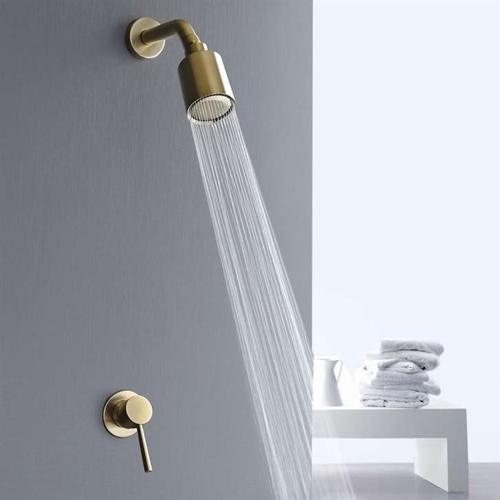 Fontana Verona Brushed Gold Bathroom Rainfall Shower Head Set