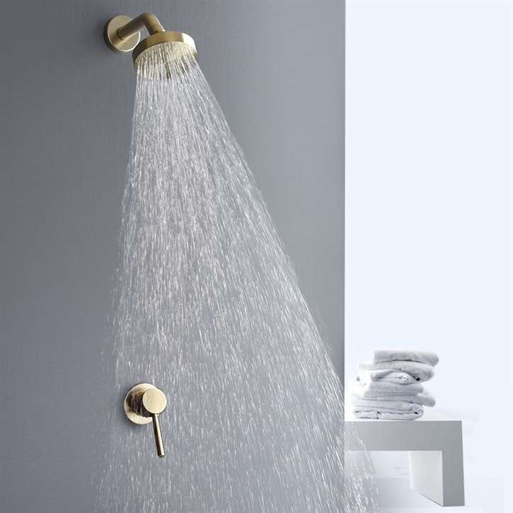 Fontana Dijon Brushed Gold High Pressure Brass Rainfall Shower Head Set