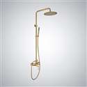 Fontana SÃ¨te Brushed Gold Wall Mounted Rainfall Shower Head Set