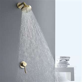 Fontana Le Havre Classic Style Wall Mount Brushed Gold Round Shower Set