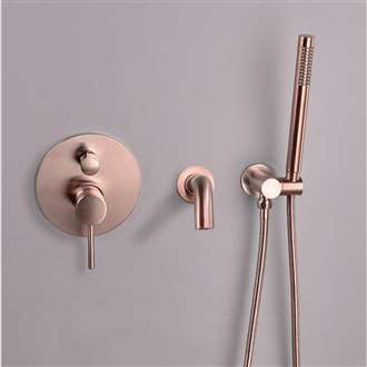 Fontana Toulouse Rose Gold Wall Mounted Shower Set