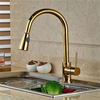 Manaus Deck Mount Gold Kitchen Faucet
