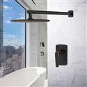 Fontana Melun Wall Mounted Brass Black Rose Gold Rainfall Shower Head Set