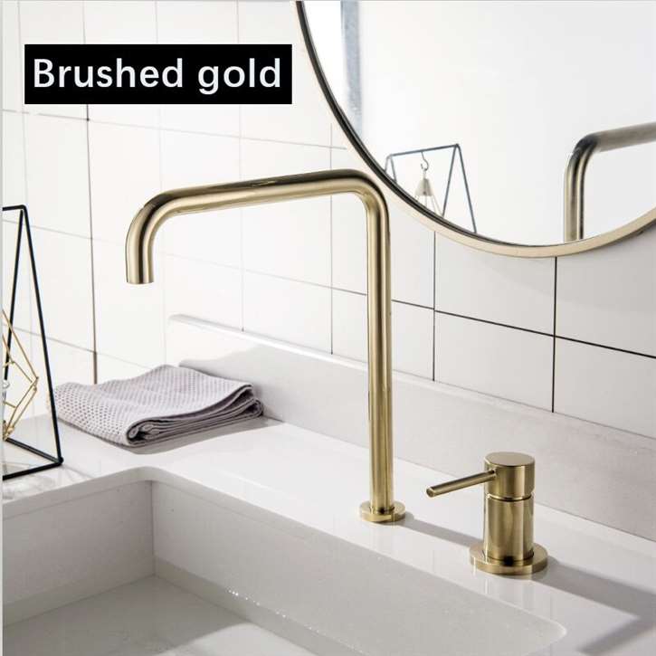 Fontana Toulouse Brushed Gold Hot and Cold Kitchen Faucet