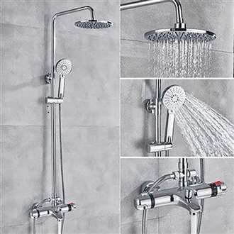 Dual Handle Chrome Thermostatic Shower Spout