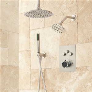 Fontana Lille Brushed Nickel Dual Round Shower Head