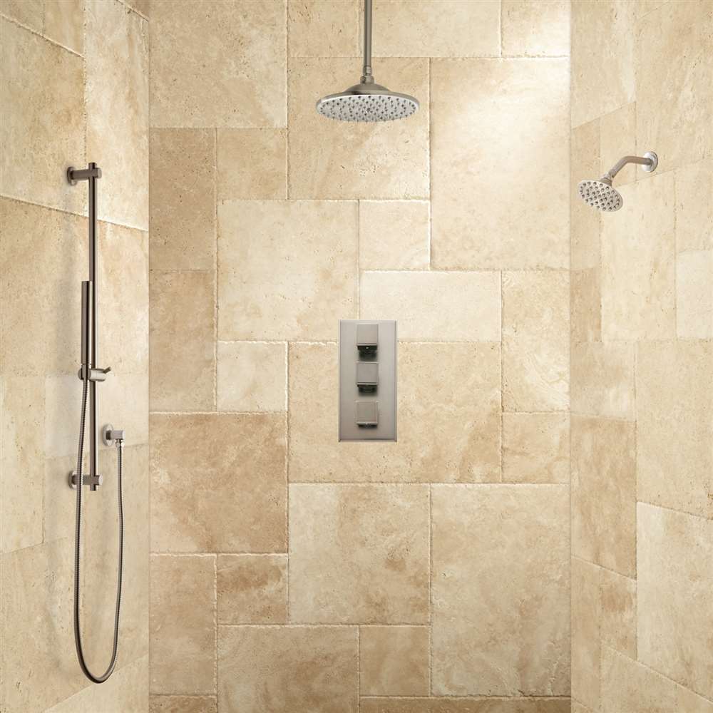 Best Dual Shower Head Set Sale! Fontana Dual Showers System Automatic Thermostatic  Shower Sensor with Temperature Dial at