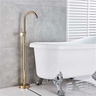 Fontana Geneva Floor Mounted Tub Sink Faucet Single Handle Gold Finish