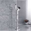 Fontana Valence Bath Tub Faucet Floor Mounted Chrome Finish with Handheld Spray