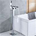 Fontana Marsala Bath Tub Faucet Floor Mounted Chrome Finish with Handheld Spray