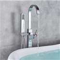 Fontana Carpi Bath Tub Faucet Floor Mounted Chrome Finish with Handheld Spray
