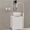 Fontana Creteil Gooseneck Floor Standing Basin Bathroom Faucet Hot Cold Mixer Tap White Finish
