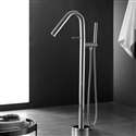 Fontana Geneva Full Solid Brass Standing Chrome Finish Bathroom Bathtub Tap Mixer Faucet