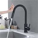 Fontana Geneva Stainless Steel Pull Down Kitchen Faucet with Assistive Touch in Matte Black Finish